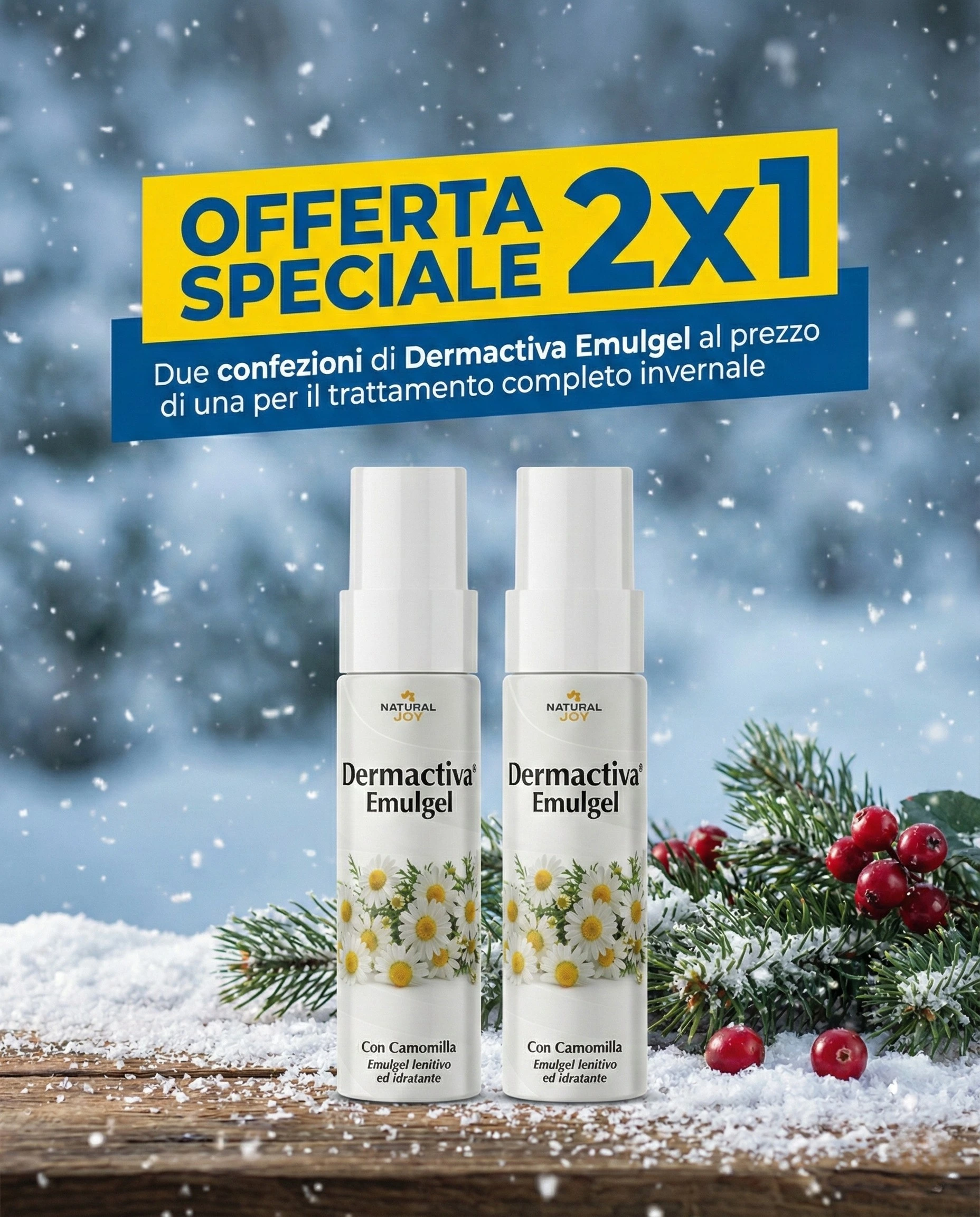 Offerta Speciale 2x1: Due confezioni di Dermactiva Emulgel al prezzo di una per il trattamento completo invernale
