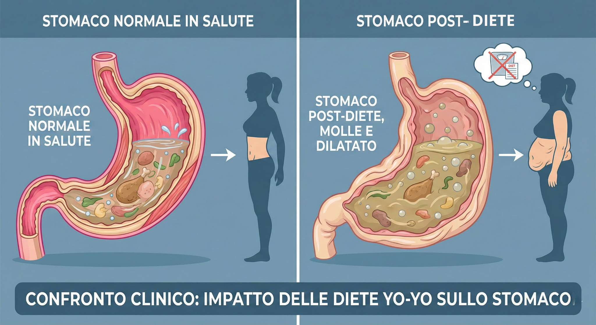 Confronto stomaco dilatato